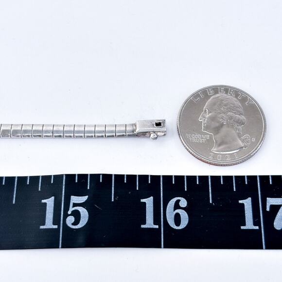 AS IS Vintage Italy Sterling Silver 925 4.2mm Omega Necklace 16" - Picture 3 of 7